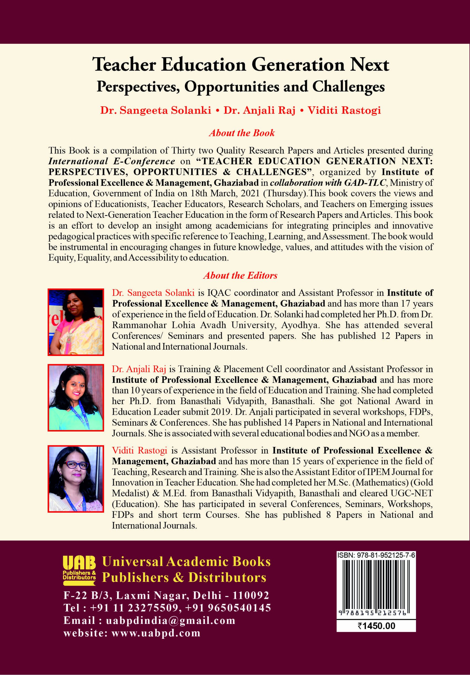 Teacher Education Generation Next: Perspectives, Opportunities and Challenges (Hardcover) - Image 2