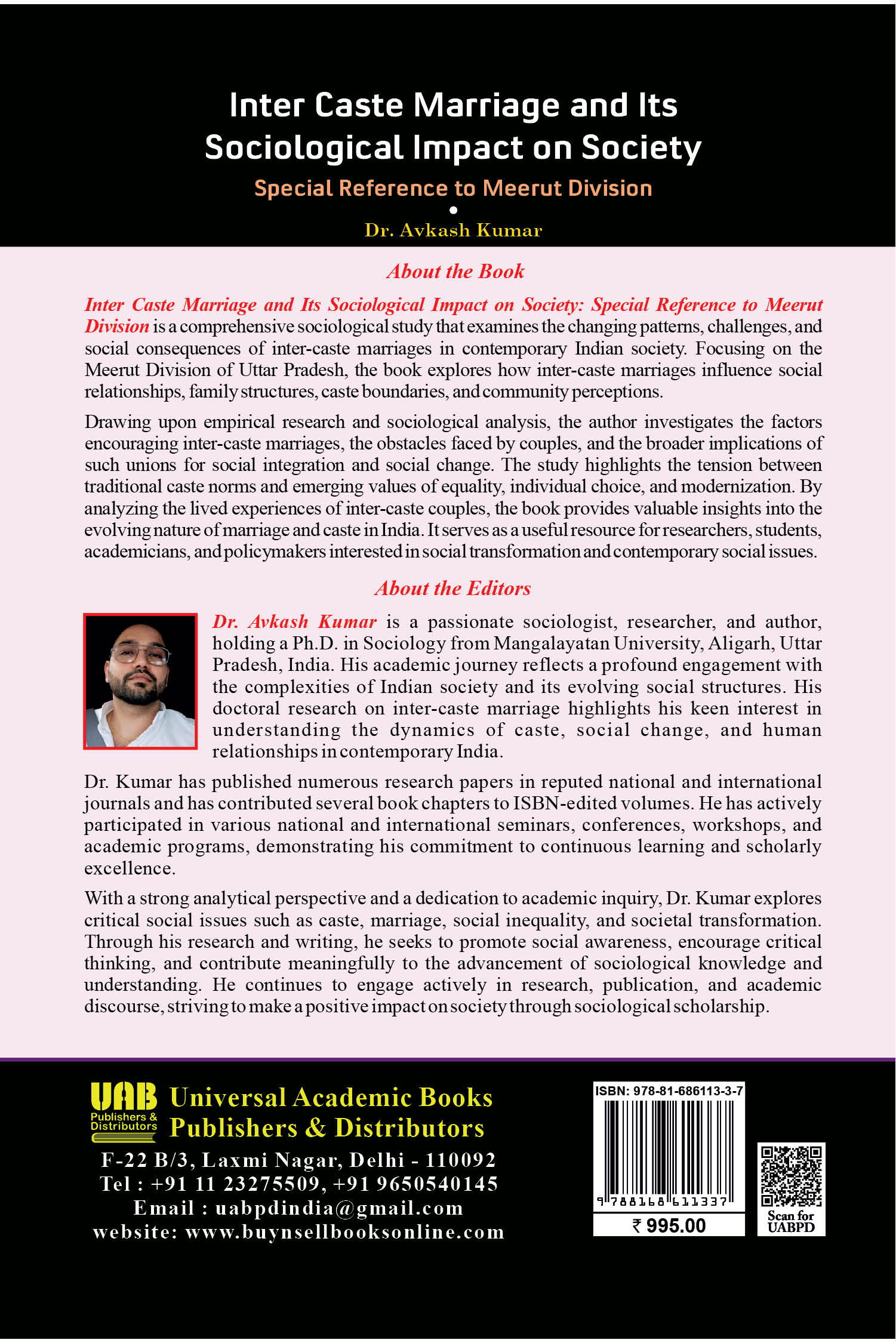 Inter Caste Marriage and Its Sociological Impact on Society: Special Reference to Meerut Division by Dr. Avkash Kumar - Image 2